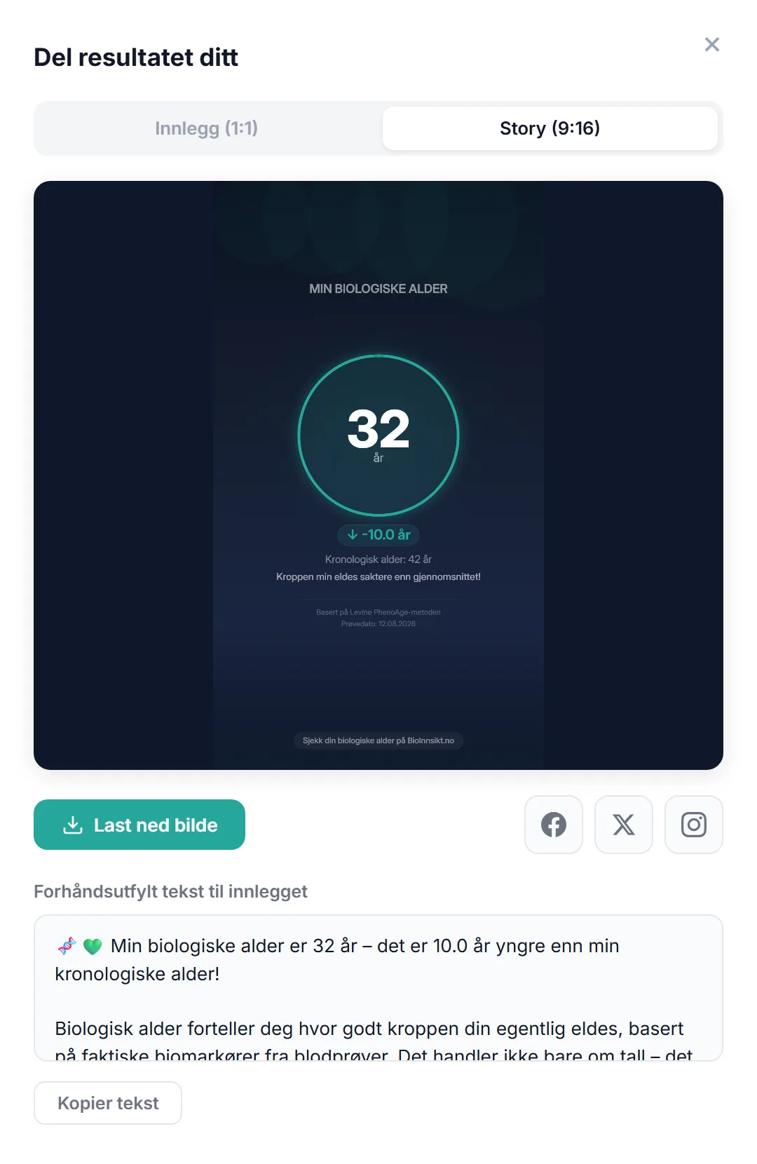 Del resultatet ditt: ferdig bilde i story-format (9:16)
